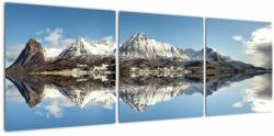 Mivali Tablou cu munți și reflectarea lor, din trei bucăți 120x40 cm (V020820V12040)