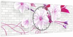 Mivali Tablou cu creangă înflorită (cu ceas), din trei bucăți 90x30 cm cu ceas (V022177V9030C)