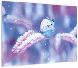Mivali Tablou pe sticlă - Fluturi iarna, dintr-o bucată 70x50 cm pe sticlă (V022374V7050GD)
