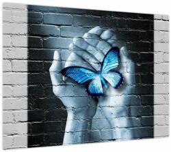 Mivali Tablou cu flutere albastru pe perete (V021740V7050)