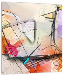 Mivali Tablou pe sticlă - Abstract, pasăre, dintr-o bucată 30x30 cm pe sticlă (V022950V3030GD)