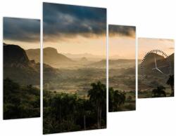 Mivali Tablou - Vîrfurile Cubaneze (cu ceas), din patru bucăți 110x75 cm cu ceas (V021674V11075C)