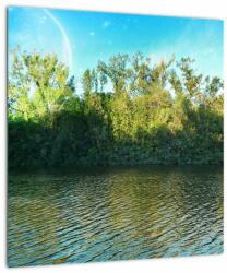 Mivali Tablou pe sticlă - lac, dintr-o bucată 40x40 cm pe sticlă (V020316V4040GD)