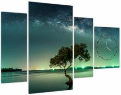 Mivali Tablou cu cerul nocturn (cu ceas), din patru bucăți 110x75 cm cu ceas (V021760V11075C)