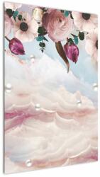 Mivali Tablou - Flori roz și marmură roz, dintr-o bucată 60x90 cm (V022980V6090)