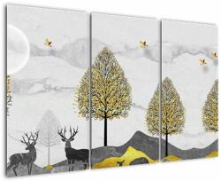 Mivali Tablou cu cerbi pictați, din trei bucăți 120x80 cm (V022180V120803PCS)