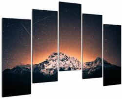 Mivali Tablou cu cerul nocturn cu munți, din cinci bucăți 125x90 cm (V021206V12590)