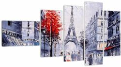 Mivali Tablou - Străzi din Paris, pictură în ulei, din cinci bucăți 110x60 cm (V023083V11060)