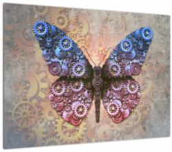 Mivali Tablou pe sticlă - Fluture steampunk, dintr-o bucată 70x50 cm pe sticlă (V022985V7050GD)