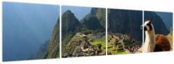 Mivali Tablou - Lama și Machu Picchu, din patru bucăți 160x40 cm (V023712V16040)