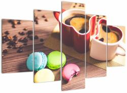 Mivali Tablou cu cafea și macarooni, din cinci bucăți 150x105 cm (V020876V150105)
