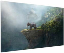 Mivali Tablou - Elefant în vârful Taj Mahalului, dintr-o bucată 150x100 cm (V023050V150100)