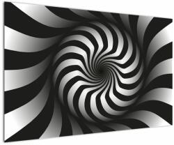 Mivali Tablou abstract cu spirala alb neagră, dintr-o bucată 120x80 cm (V020831V12080)