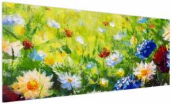 Mivali Tablou - Pictură în ulei, pajiște înflorită, dintr-o bucată 250x125 cm (V023039V250125)