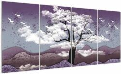 Mivali Tablou - Copac în nori, din patru bucăți 160x80 cm (V022184V16080)