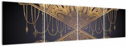 Mivali Tablou - Mandala aurie cu săgeți, din patru bucăți 160x40 cm (V023021V16040)