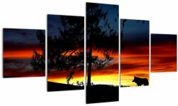 Mivali Tablou - Silueta unui lup, din cinci bucăți 125x70 cm (V022548V12570)