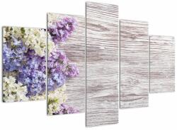 Mivali Tablou - Liliac pe lemn, din cinci bucăți 150x105 cm (V023335V150105)