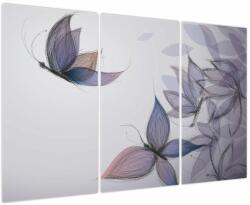 Mivali Tablou - Fluturi desenați, din trei bucăți 120x80 cm (V023637V120803PCS)