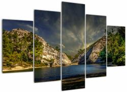 Mivali Tablou peisajului cu lac, din cinci bucăți 150x105 cm (V020288V150105)