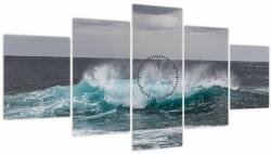 Mivali Tablou - Valuri pe ocean (cu ceas), din cinci bucăți 150x80 cm cu ceas (V022449V15080C)
