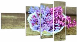 Mivali Tablou - plantă violetă, din cinci bucăți 110x60 cm (V020582V11060)