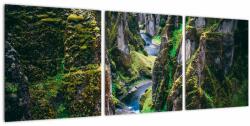 Mivali Tablou - Râu într-o vale stâncoasă, din trei bucăți 90x30 cm (V022691V9030)