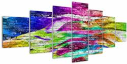 Mivali Tablou - Zid de cărămidă cu flăcări colorate, din șapte bucăți 210x100 cm (V023472V210100)