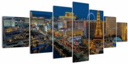 Mivali Tablou cu Las Vegas nocturn, din șapte bucăți 210x100 cm (V021010V210100)