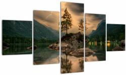Mivali Tablou - lacul în munți, din cinci bucăți 125x70 cm (V020080V12570)