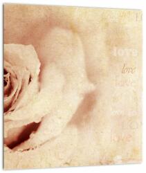 Mivali Tablou pe sticlă - floare de trandafir pentru îndrăgostiți, dintr-o bucată 30x30 cm pe sticlă (V021945V3030GD)