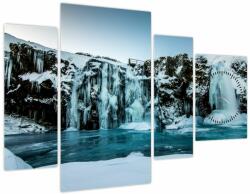 Mivali Tablou cu cascade înghețate (cu ceas), din patru bucăți 110x75 cm cu ceas (V020230V11075C)
