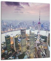Mivali Tablou pe sticlă - Shanghai, China, dintr-o bucată 30x30 cm pe sticlă (V023346V3030GD)