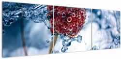 Mivali Tablou - detailu zmeură în apă, din trei bucăți 150x50 cm (V020516V15050)
