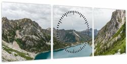 Mivali Tablou cu lac în munți (cu ceas), din trei bucăți 90x30 cm cu ceas (V020243V9030C)