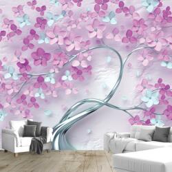 Mivali Fototapet - Copac violet cu flori 3D, vlies, 441x306 cm (T100102TQ9)