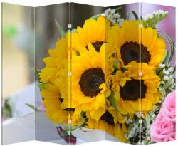 Mivali Paravan - Buchetul miresii de floarea soarelui, din 5 bucăți, 210x170 cm (P020261P225180)