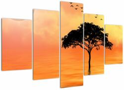Mivali Tablou cu copac în apus de soare, din cinci bucăți 150x105 cm (V020480V150105)