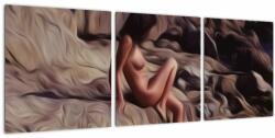 Mivali Tablou - pictura femeii, din trei bucăți 90x30 cm (V022262V9030)