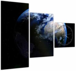 Mivali Tablou planetei Pământul (cu ceas), din trei bucăți 90x70 cm cu ceas (V021141V9070C)