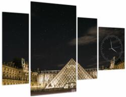 Mivali Tablou - Louvre nocturn (cu ceas), din patru bucăți 110x75 cm cu ceas (V021664V11075C)