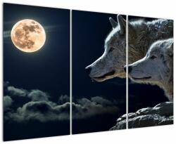 Mivali Tablou cu lupi în lună, din trei bucăți 120x80 cm (V020447V120803PCS)