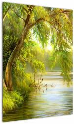 Mivali Tablou - Salcie lângă lac, pictură în ulei, dintr-o bucată 50x70 cm (V023249V5070)