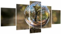 Mivali Tablou - Reflecție intr-o sferă transparentă (cu ceas), din cinci bucăți 150x80 cm cu ceas (V022641V15080C)