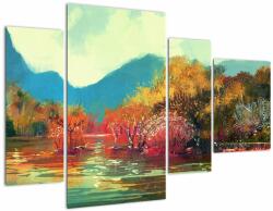 Mivali Tablou - Culorile toamnei (cu ceas), din patru bucăți 110x75 cm cu ceas (V023430V11075C)
