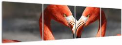 Mivali Tablou cu doi flamengo îndrăgostiți, din patru bucăți 160x40 cm (V021123V16040)