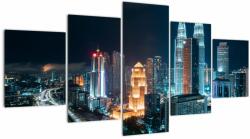 Mivali Tablou - Noaptea în Kuala Lumpur, din cinci bucăți 150x80 cm (V021666V150805PCS)