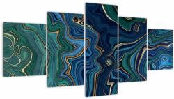 Mivali Tablou - Marmură verde- albastru, din cinci bucăți 150x80 cm (V022926V150805PCS)