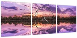 Mivali Tablou cu cerul violet (cu ceas), din trei bucăți 90x30 cm cu ceas (V020537V9030C)