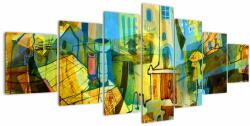 Mivali Tablou - Arhitectură, abstractizare cubistă, din șapte bucăți 210x100 cm (V023269V210100)